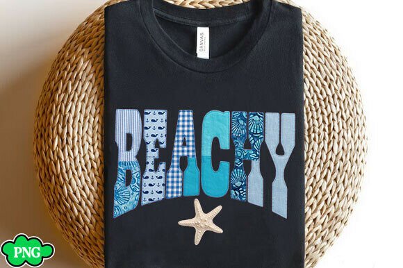 Beachy PNG, Blue Leopard Varsity Design: Coastal Trend Meets Sporty Edge