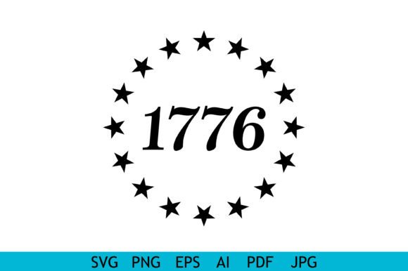 Celebrate Heritage with 1776 Stars Circle Typography Design