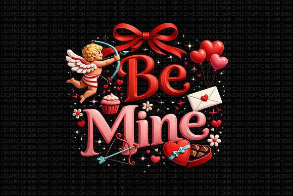 Charming Cupid & Sweet Hearts: Your Go-To Valentine PNG Design