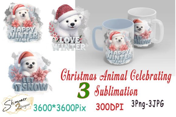Charming Winter Animal Christmas T-Shirt Designs