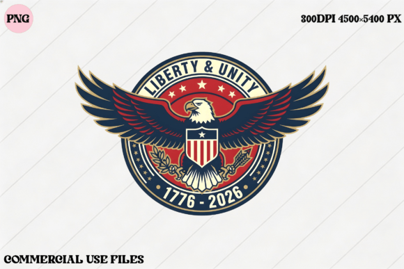 Iconic Americana: The Patriotic Eagle Liberty Unity Design