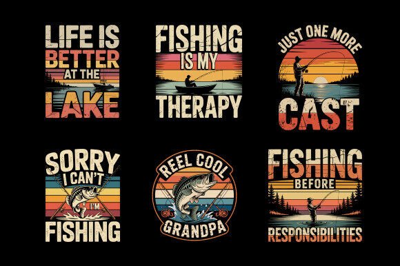 Reel in Customers with a Vintage Fishing T-Shirt Design Bundle