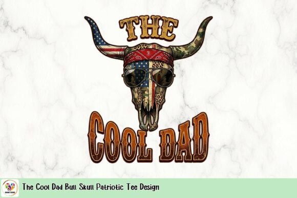 Rugged Americana: The Cool Dad Bull Skull Patriotic Design