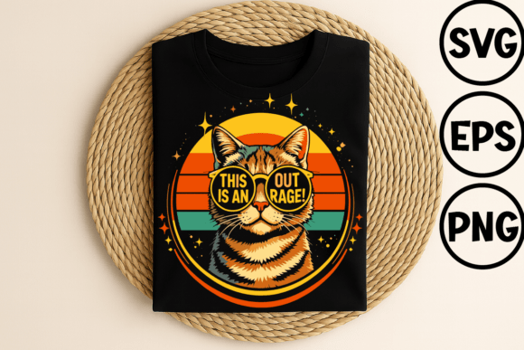 This is an Outrage Funny Cat Design: A Viral Meme Asset for Creatives