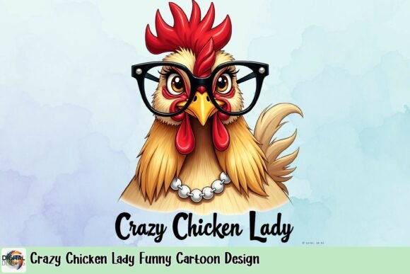 Unleash Your Inner Crazy Chicken Lady with This Chic Cartoon Design